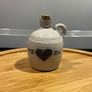 Vintage Pinewood Valley Pottery Jug w/ painted blue heart